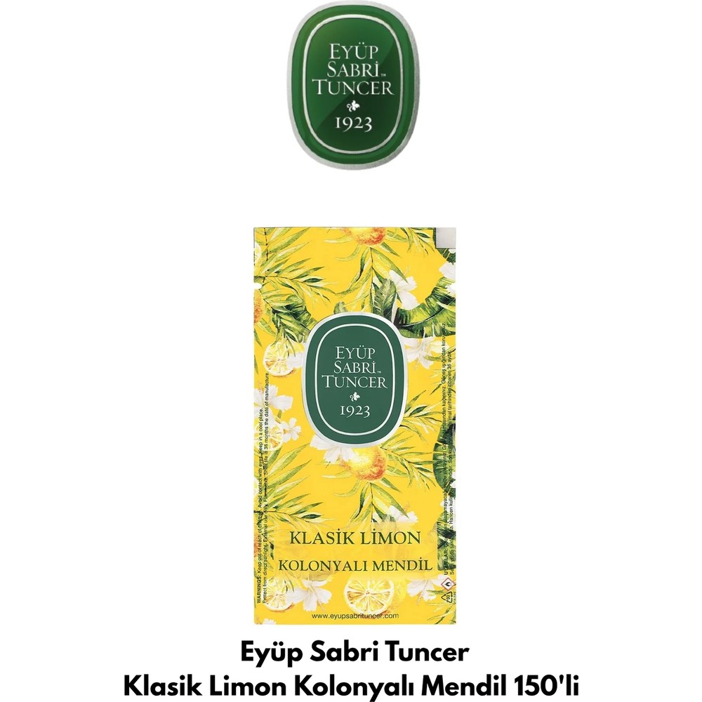 Eyüp Sabri Tuncer Klasik Limon Kolonyalı Mendil 150'LI