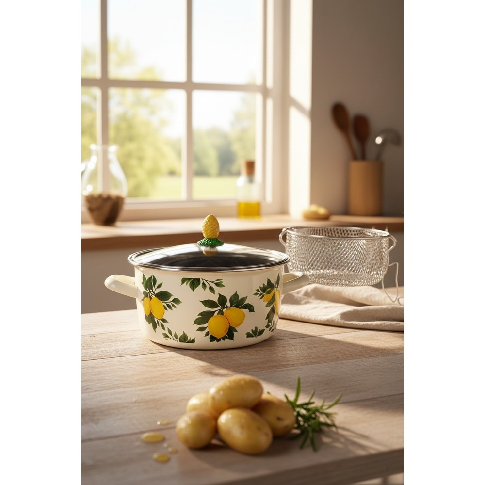 Akayev Emaye Limon 24 cm Kızartma Tenceresi