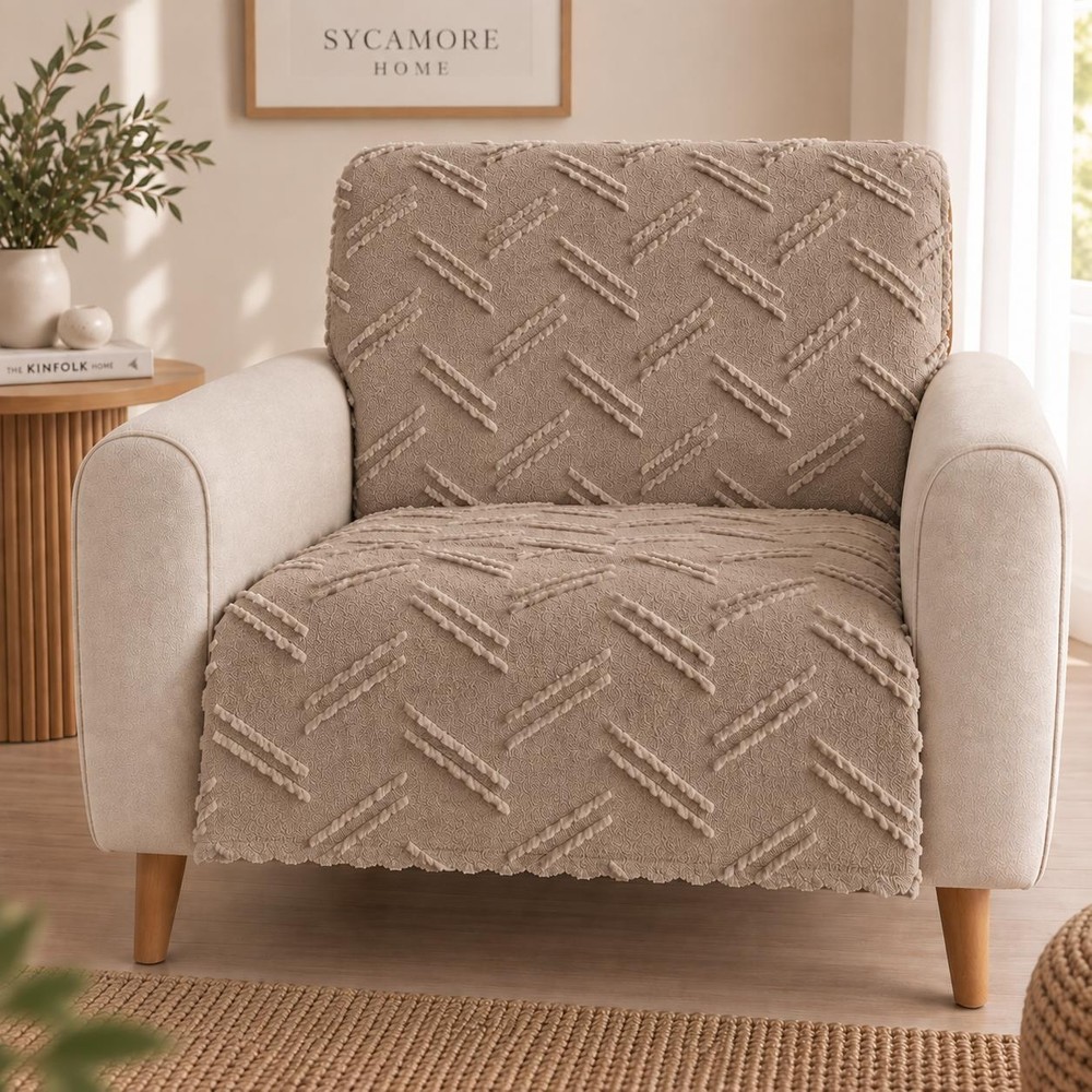 SYCAMORE HOME Tekli Koltuk Örtüsü 110X175 cm Şönil Kaymaz Yıkanabilir Oturma Yeri Koruyucu Koltuk Şalı