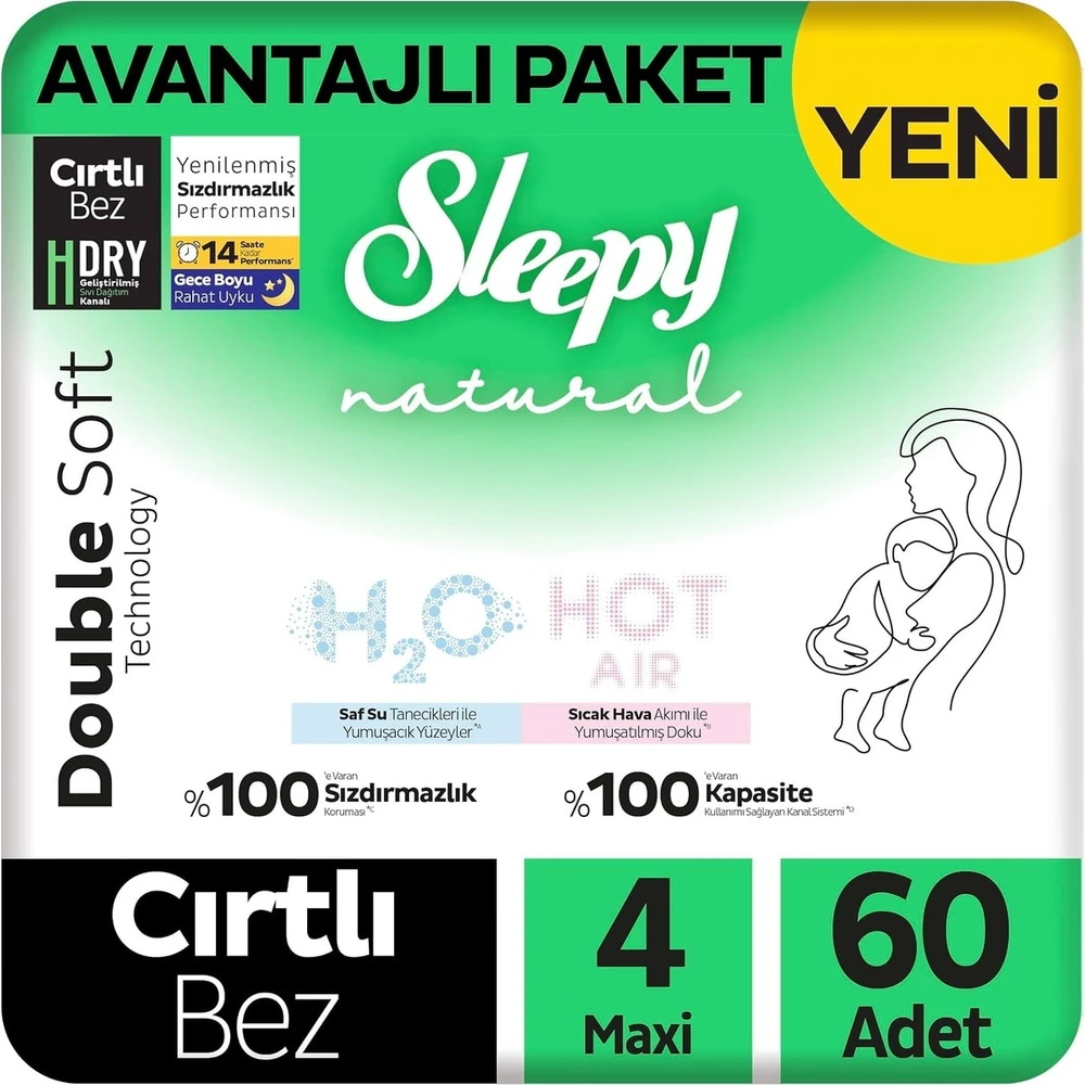 Sleepy Natural Double Soft Avantajlı Paket Bebek Bezi Numara Adet