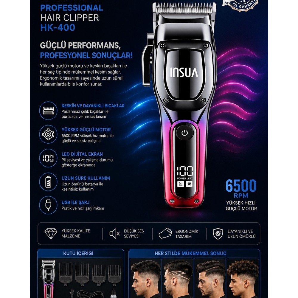 Insua HK-400 4 Seviyeli Tıraş Makinesi