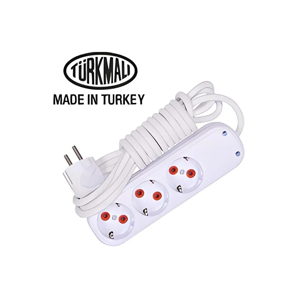 Bnl Ticaret 5 Metre Kablolu Topraklı Ara Kablosu Uzatmalı Seyyar 3lü Grup Priz