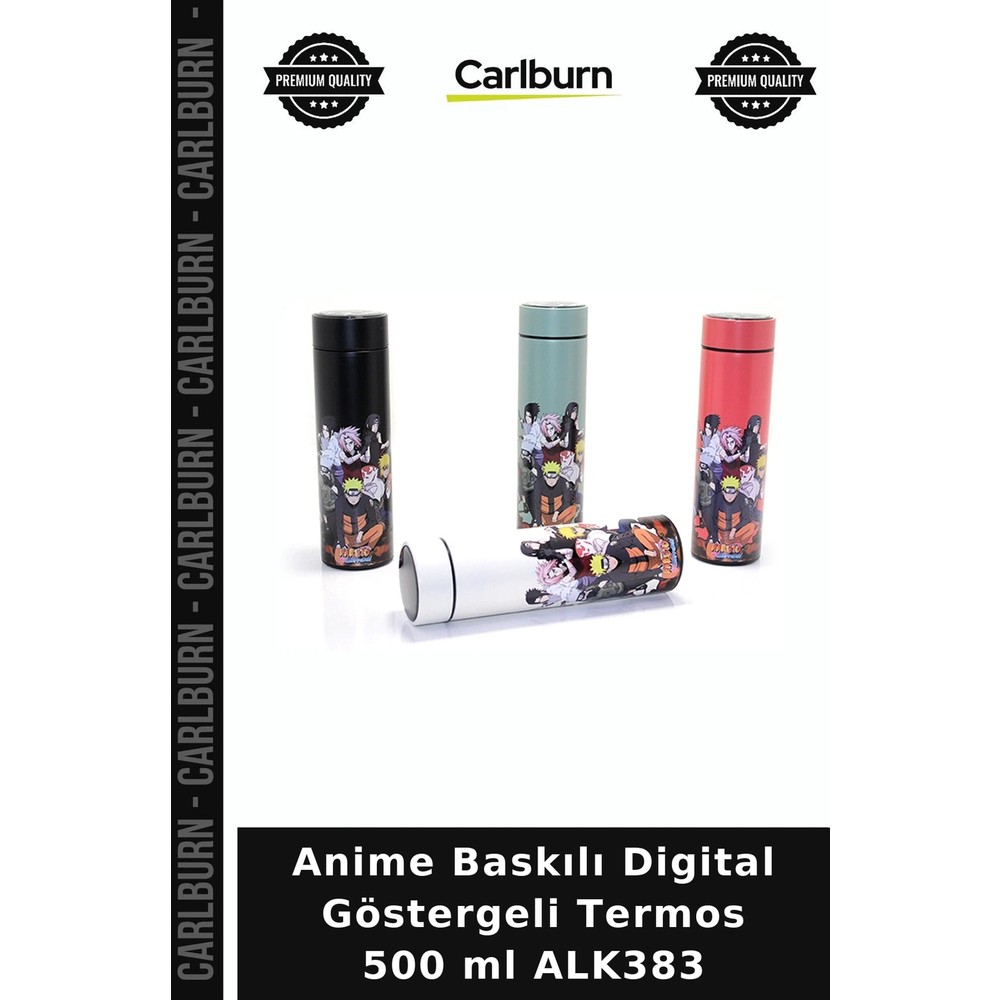 Carlburn Özel Üretim Hediye Anime Baskılı Digital Göstergeli Termos 500 ml ALK383