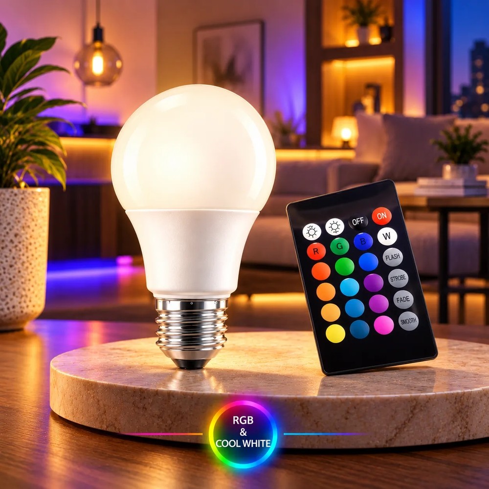 Homing Rgb Multicolor Kumandalı LED Ampul 9 W E-27 6500K Renk Sıcaklığı ile Enerji Tasarruflu