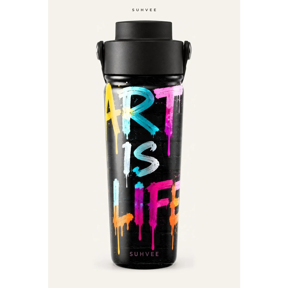 Suhvee Art Is Life Grafiti Temalı 500 ml Çift Cidarlı Paslanmaz Çelik Termos