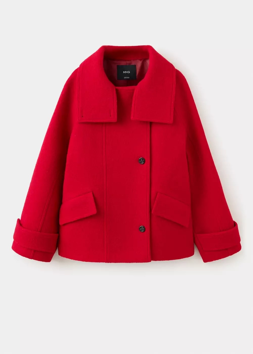 Mango 100% Wool High-Neck Coat görsel 3