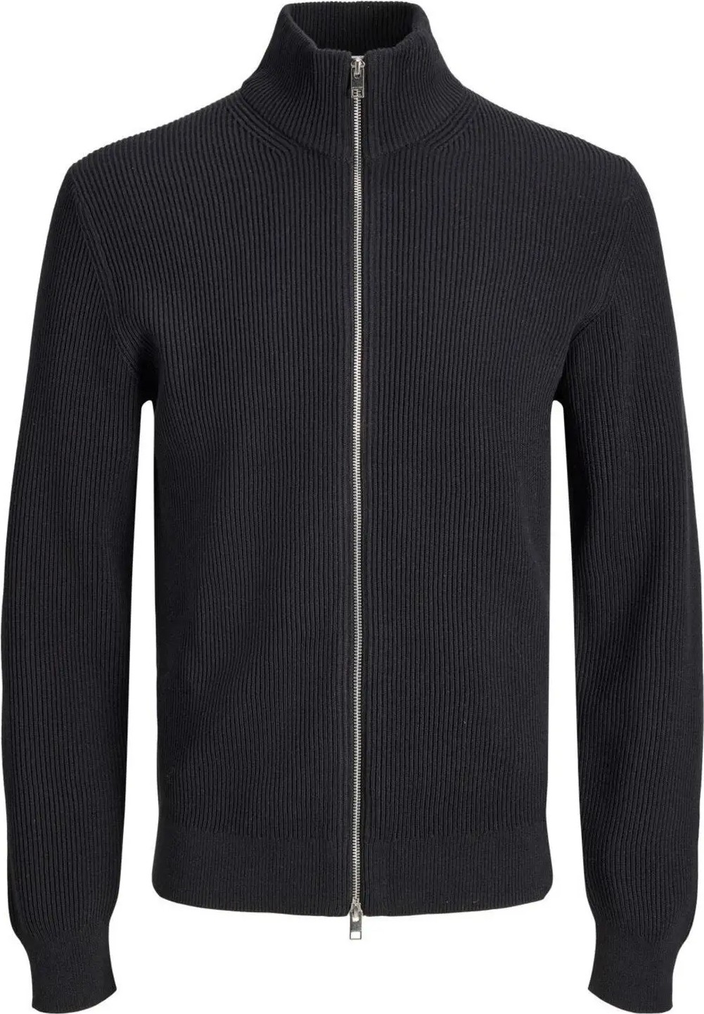 Jack & Jones Erkek Hırka Fermuarlı Triko Örme Dik Yaka Fitilli Uzun Kollu Klasik Günlük Mevsimlik Kışlık 12298714