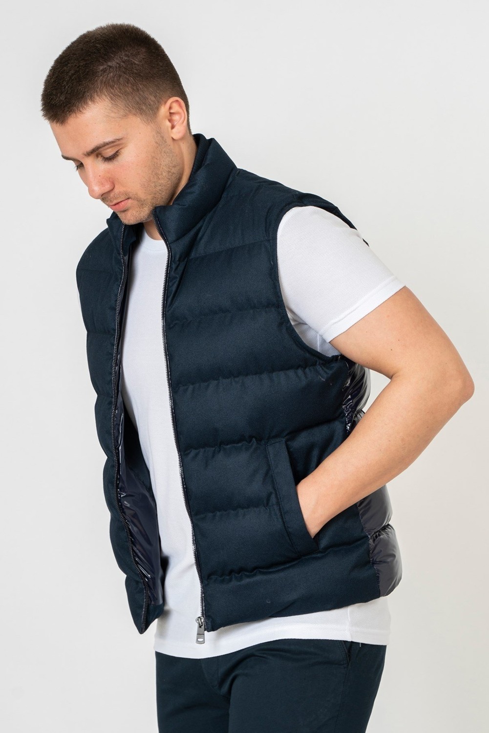 White Stone Roma Slim Fit Yelek LACİ görsel 2