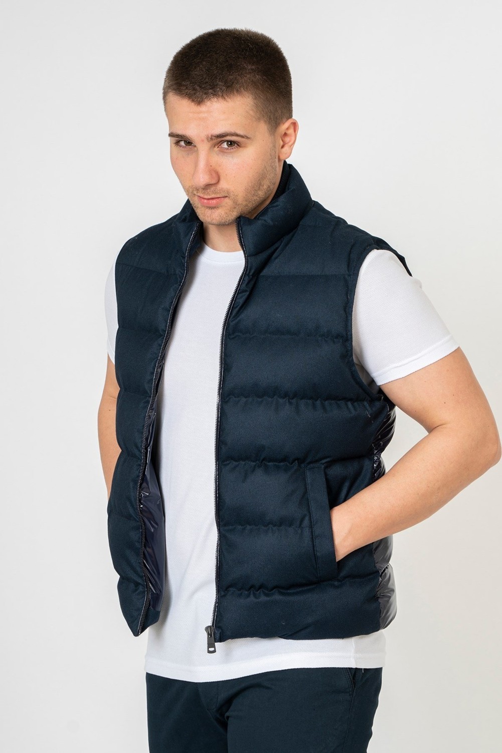 White Stone Roma Slim Fit Yelek LACİ görsel 3