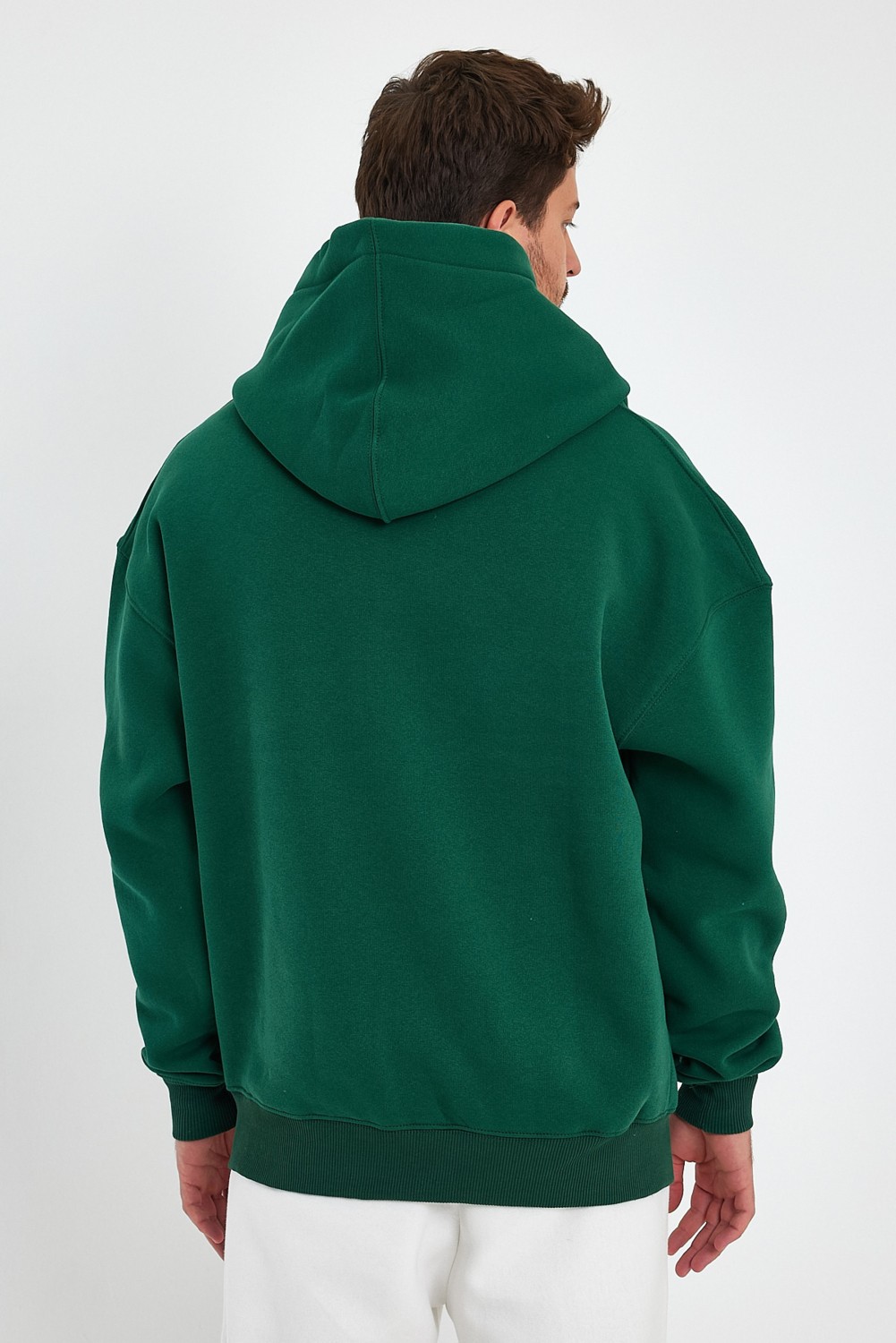 Kef Clothing Yeşil Hoodie, Oversize Sweatshirt, Erkek Hoodie, Kanguru Cep Kapüşonlu görsel 3