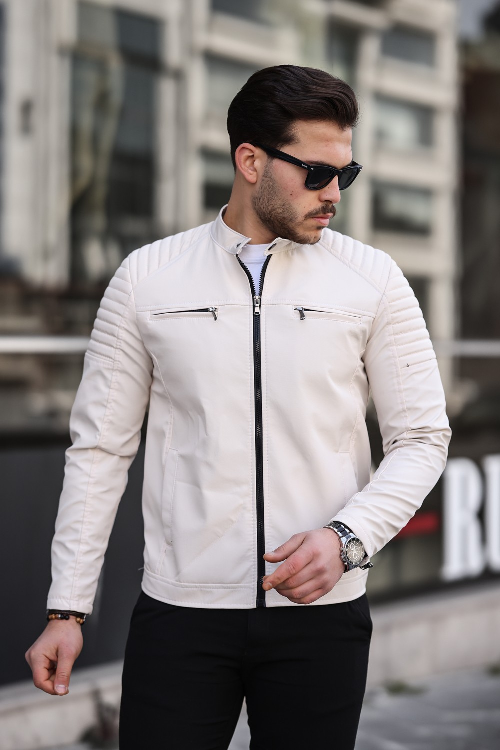 Mero Life Erkek Taba Su ve Rüzgar Geçirmez Slim Fit Astarlı Mevsimlik Mont