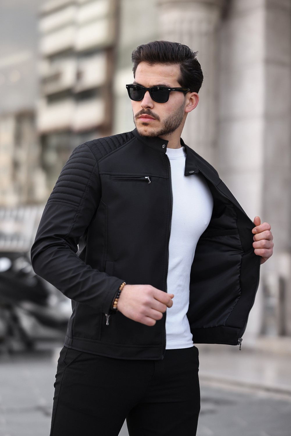 Mero Life Erkek Taba Su ve Rüzgar Geçirmez Slim Fit Astarlı Mevsimlik Mont