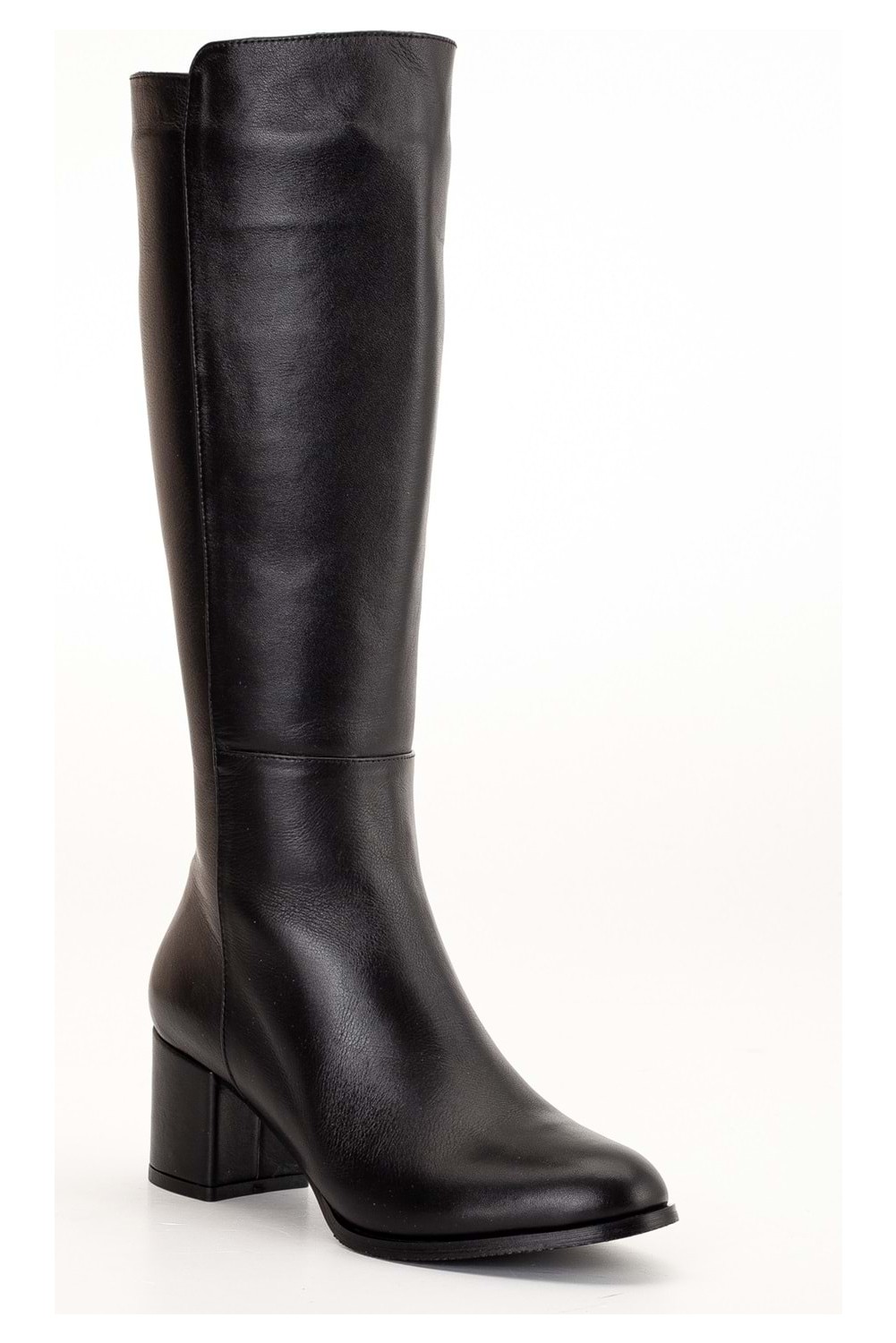 Analin Shoes Kadın Deri Şık Topuklu Çizme - Kahve görsel 4