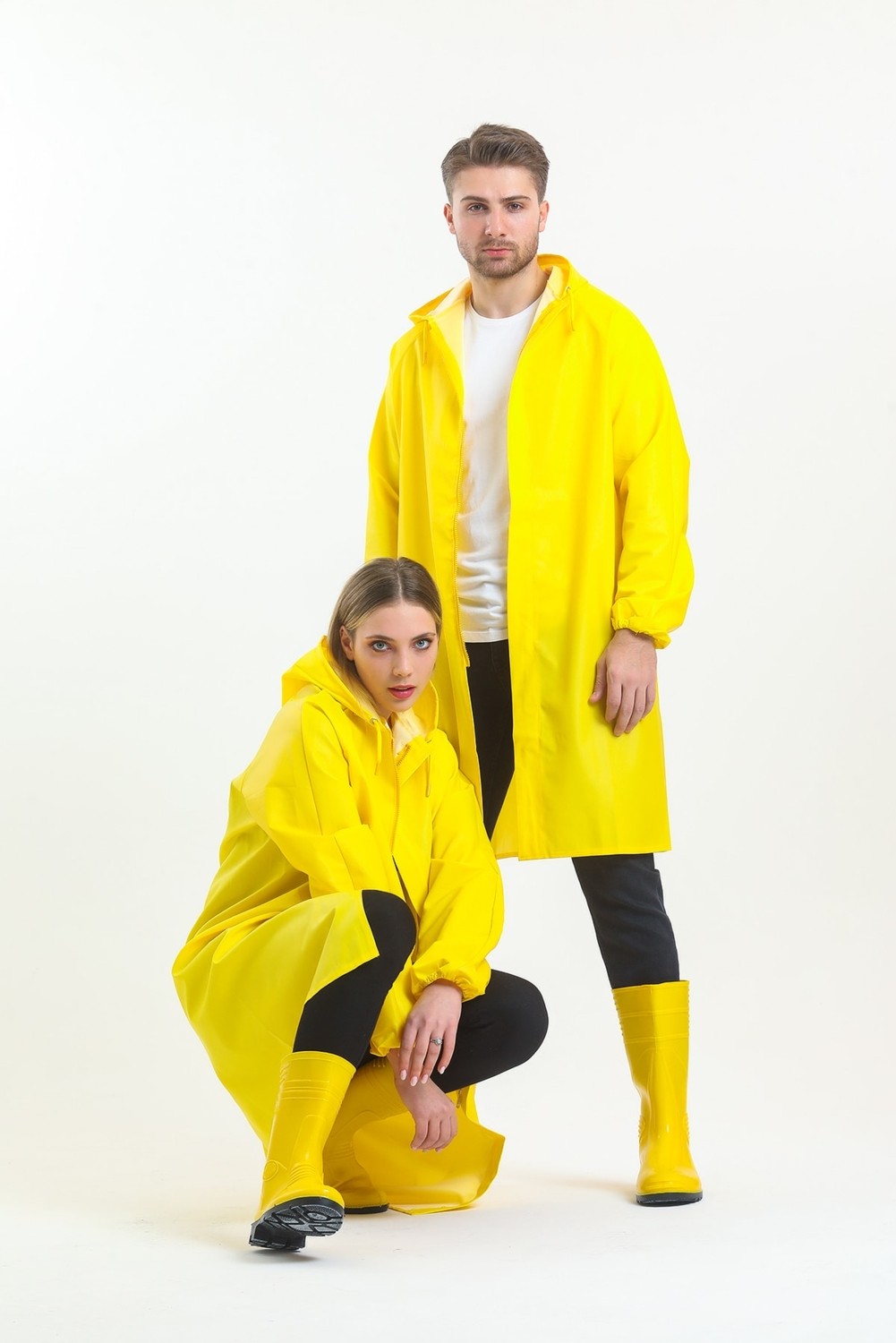 T Rain Erkekler İçin T Rain Sarı Yağmurluk Çizme Set, 2'li Su Geçirmez Set, Dayanıklı ve Hafif görsel 4