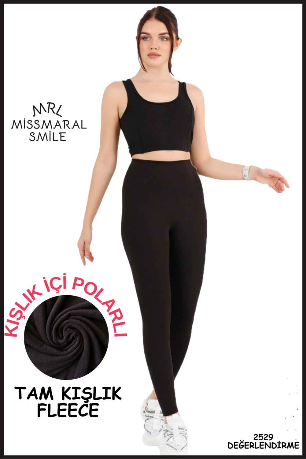 Miss Maral Kadın Kışlık Içi Polarlı Siyah Yüksek Bel Toparlayıcı Tayt Curve High Waist Fleece Winter 11024