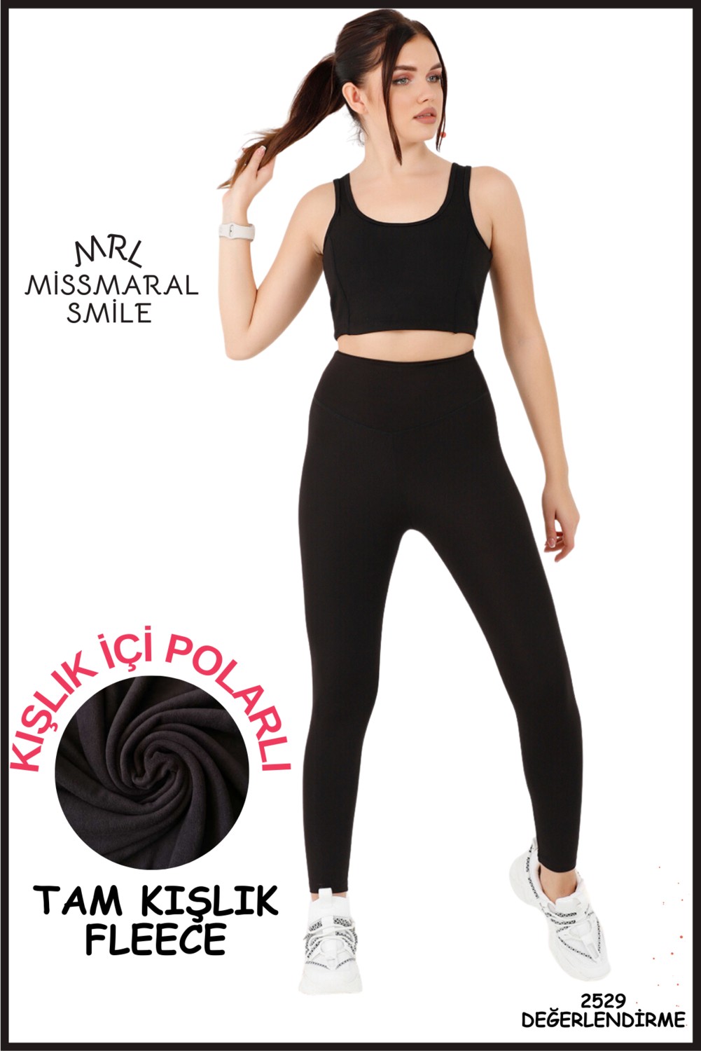 Miss Maral Kadın Kışlık Içi Polarlı Siyah Yüksek Bel Toparlayıcı Tayt Curve High Waist Fleece Winter 11024 görsel 5