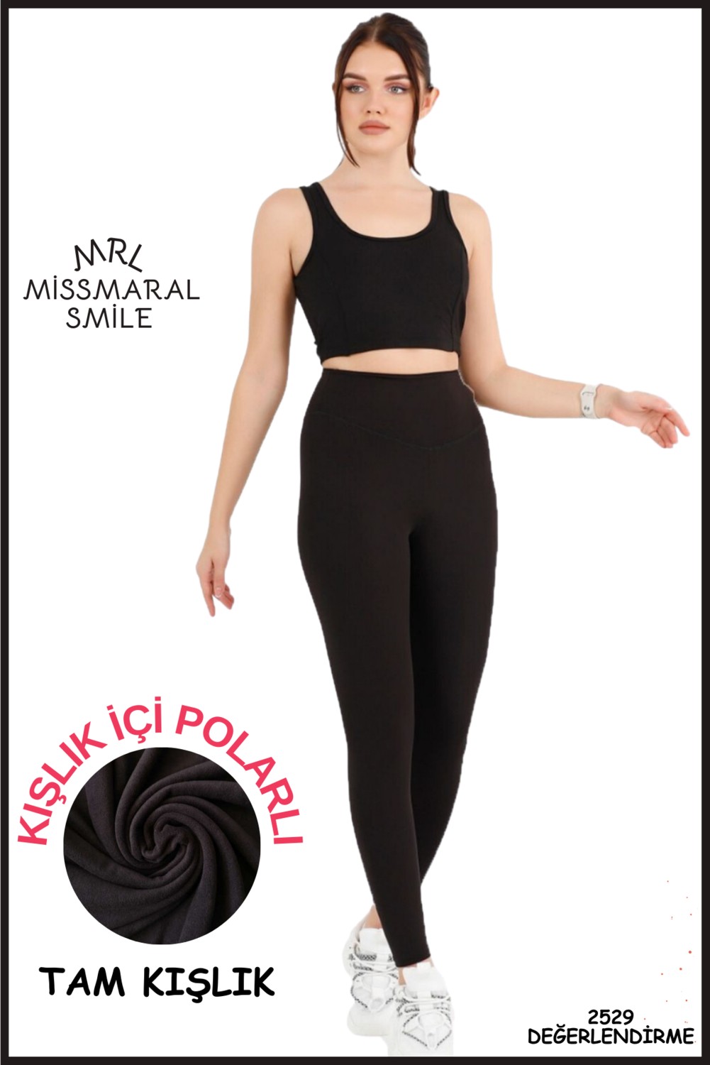 Miss Maral Büyük Beden Tayt Kadın Kışlık Içi Polarlı Siyah Yüksek Bel Toparlayıcı Tayt Curve Winter BB1024