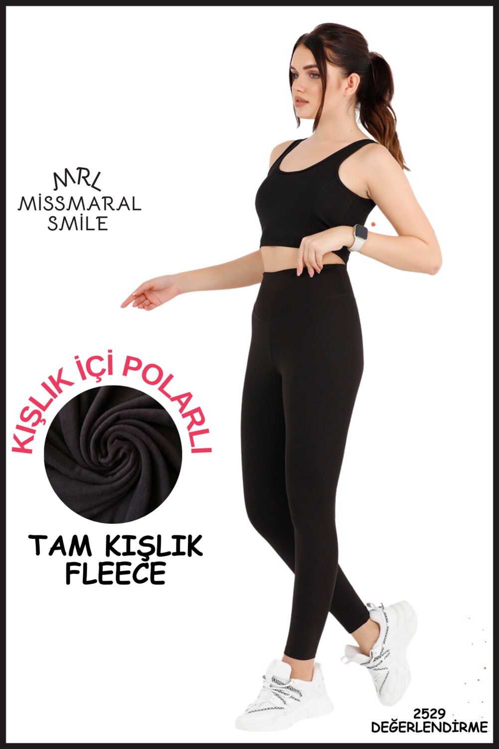 Miss Maral Büyük Beden Tayt Kadın Kışlık Içi Polarlı Taş Rengi Yüksek Bel Toparlayıcı Tayt Curve Winter B1024 görsel 7