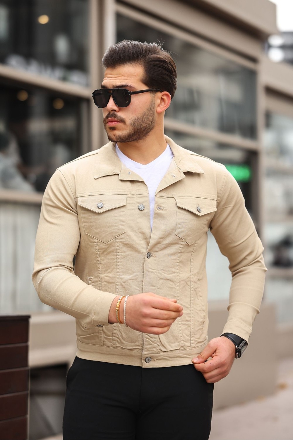 Serseri Jeans Koyu Haki Erkek Kot Ceket