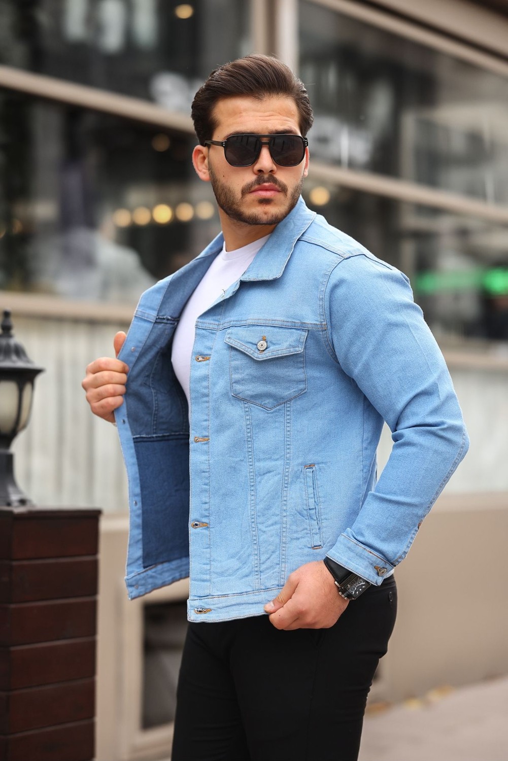 Serseri Jeans Koyu Haki Erkek Kot Ceket görsel 5