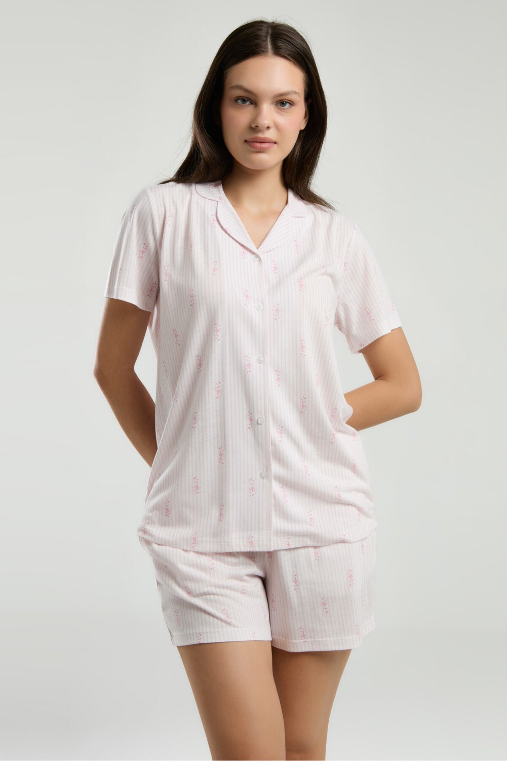 Arnetta Kadın Krem Gömlek Pijama görsel 4