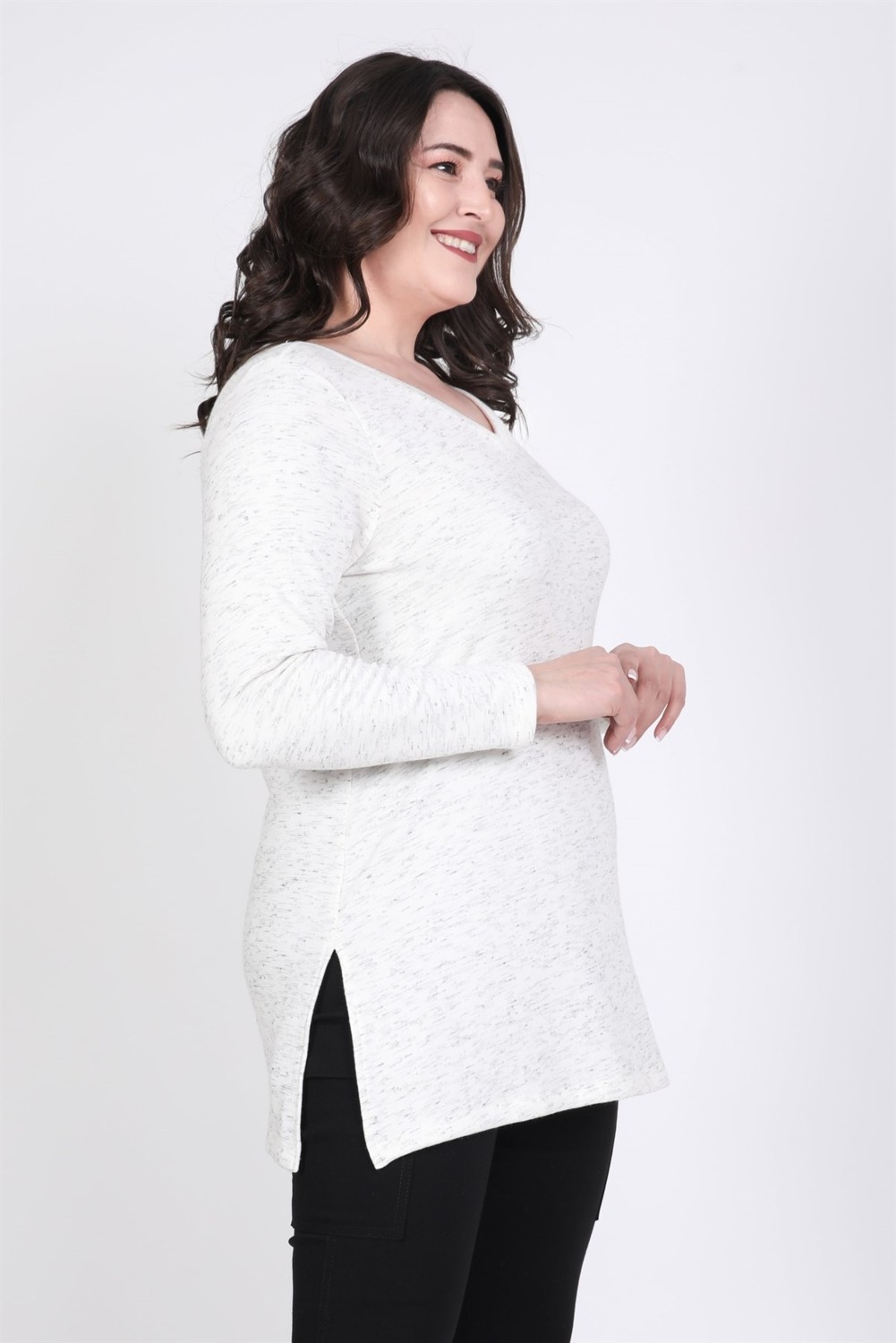 Myline V Yaka Yumoş Tunik görsel 2