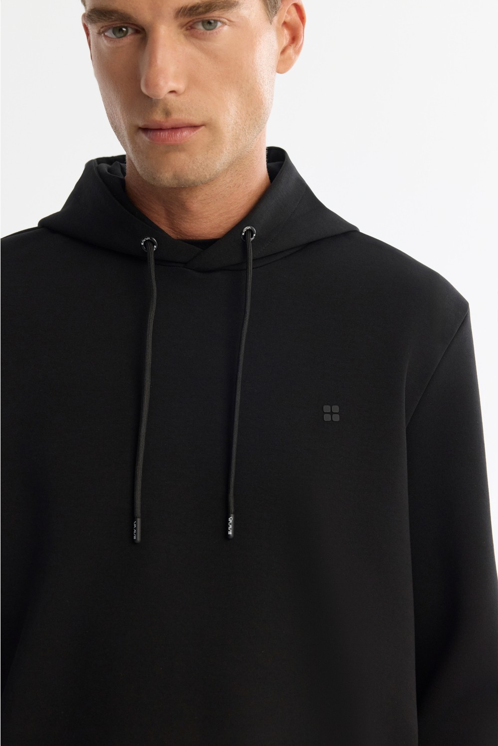 AVVA Erkek Gri Kapüşonlu Esnek Yumuşak Doku İnterlok Kumaş Basic Regular Fit Sweatshirt B001101 görsel 2