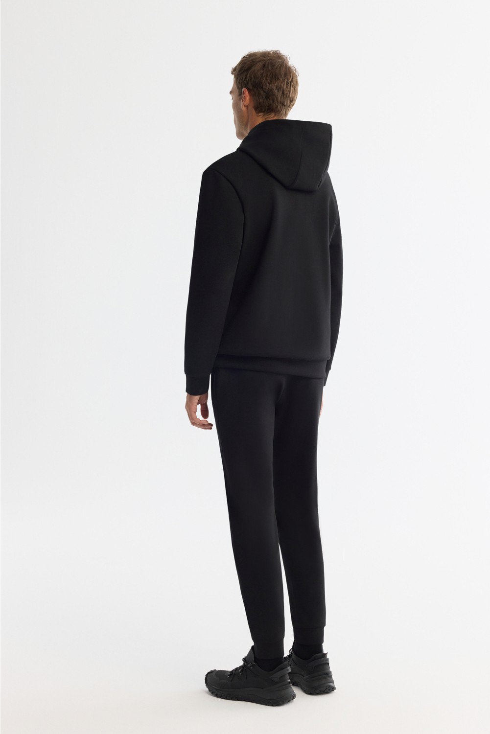 AVVA Erkek Gri Kapüşonlu Esnek Yumuşak Doku İnterlok Kumaş Basic Regular Fit Sweatshirt B001101 görsel 4