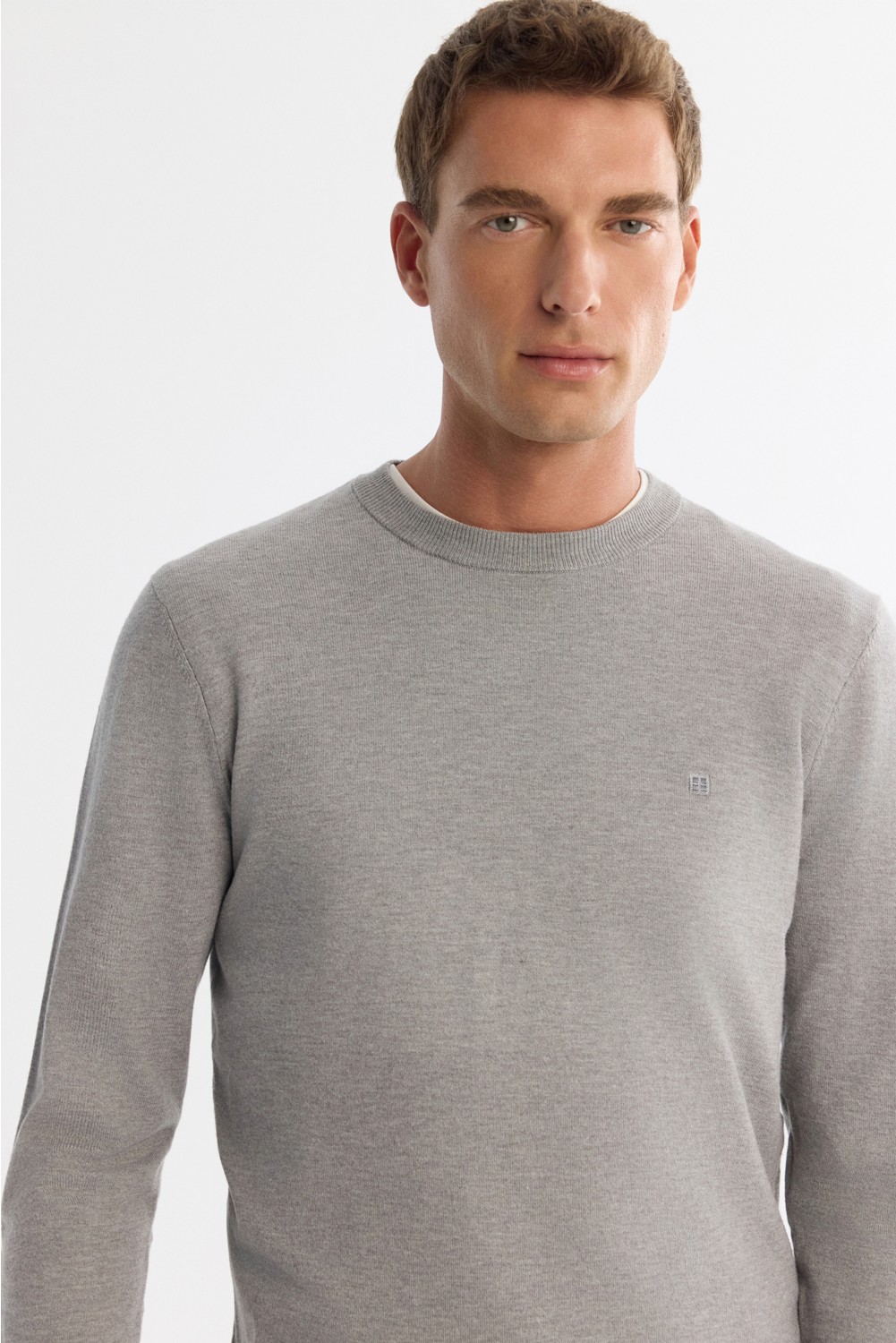 AVVA Erkek Bej Viskon Bisiklet Yaka Triko Regular Fit Kazak B005132 görsel 7