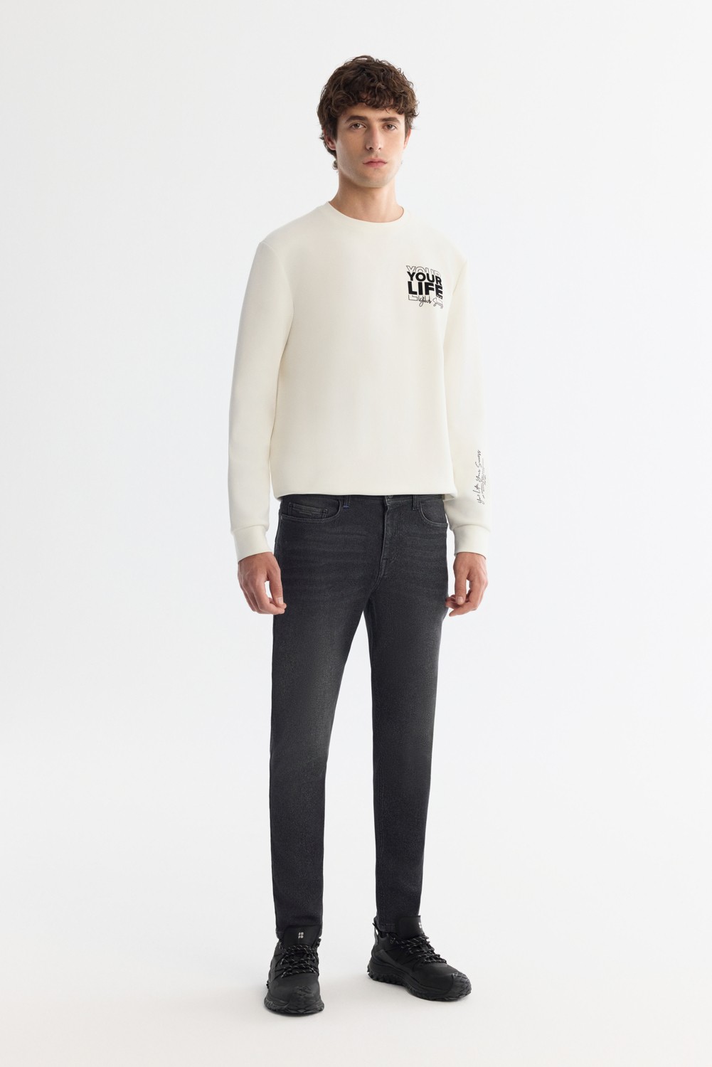 AVVA Erkek Siyah Klasik Bel Eskitme Yıkama Elastan Rio Skinny Fit Jean Pantolon A42Y3524