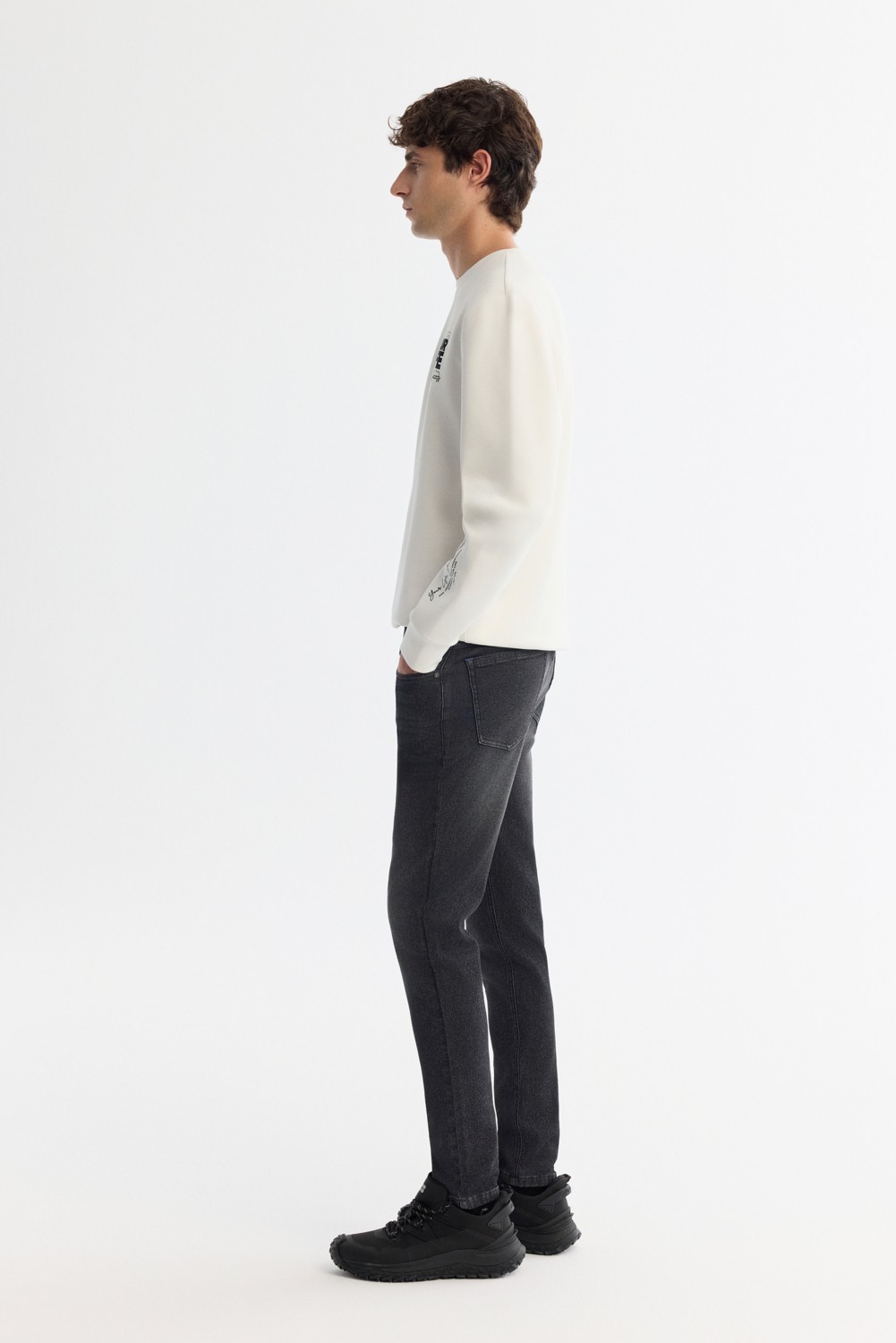 AVVA Erkek Siyah Klasik Bel Eskitme Yıkama Elastan Rio Skinny Fit Jean Pantolon A42Y3524 görsel 2