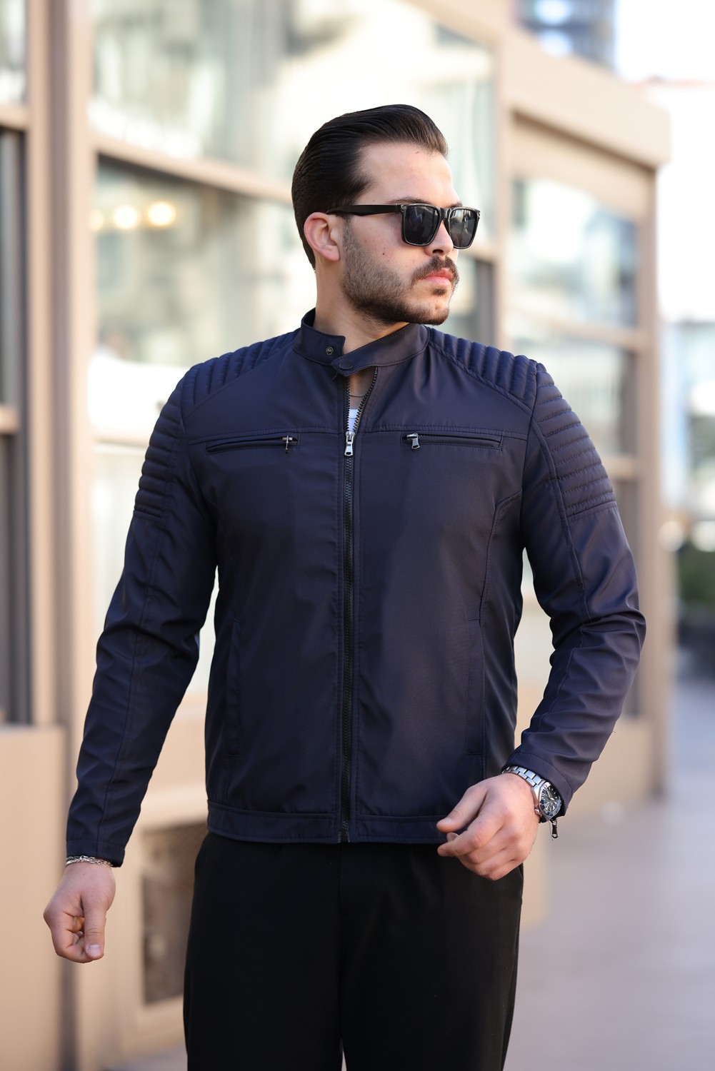 Mero Life Erkek Taba Su ve Rüzgar Geçirmez Slim Fit Astarlı Mevsimlik Mont