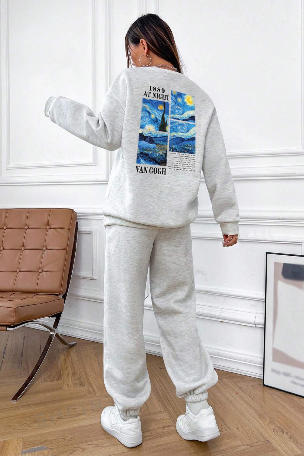 Trendypassion Van Gogh Sırt Baskılı Unisex Eşofman Takımı görsel 5