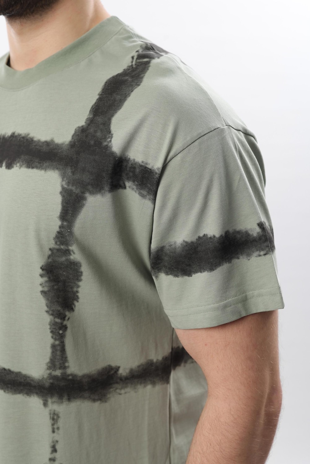 Madmext Bebe Mavisi Bisiklet Yaka Baskılı Basic Erkek T-Shirt E7109 görsel 5
