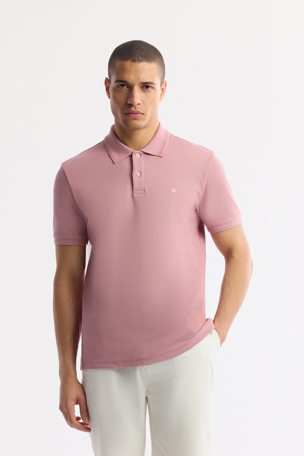 AVVA Erkek Mavi Kıvrılmaz Polo Yaka %100 Pamuk Basic Regular Fit T-Shirt B001032