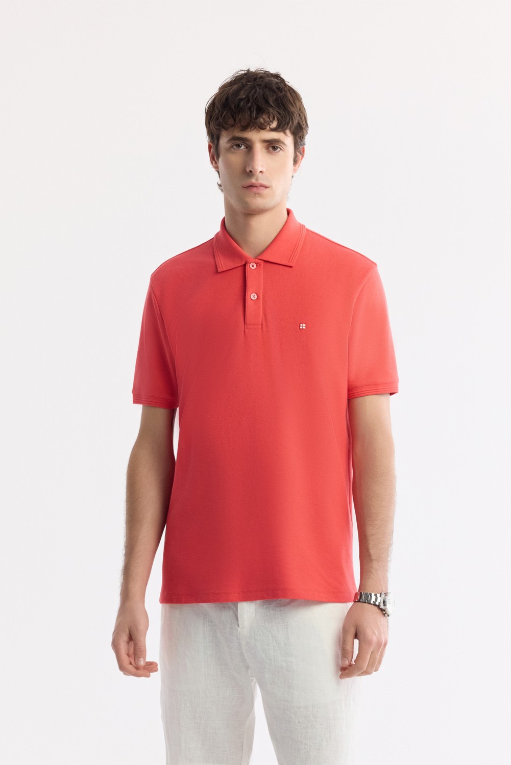 AVVA Erkek Mavi Kıvrılmaz Polo Yaka %100 Pamuk Basic Regular Fit T-Shirt B001032 görsel 6