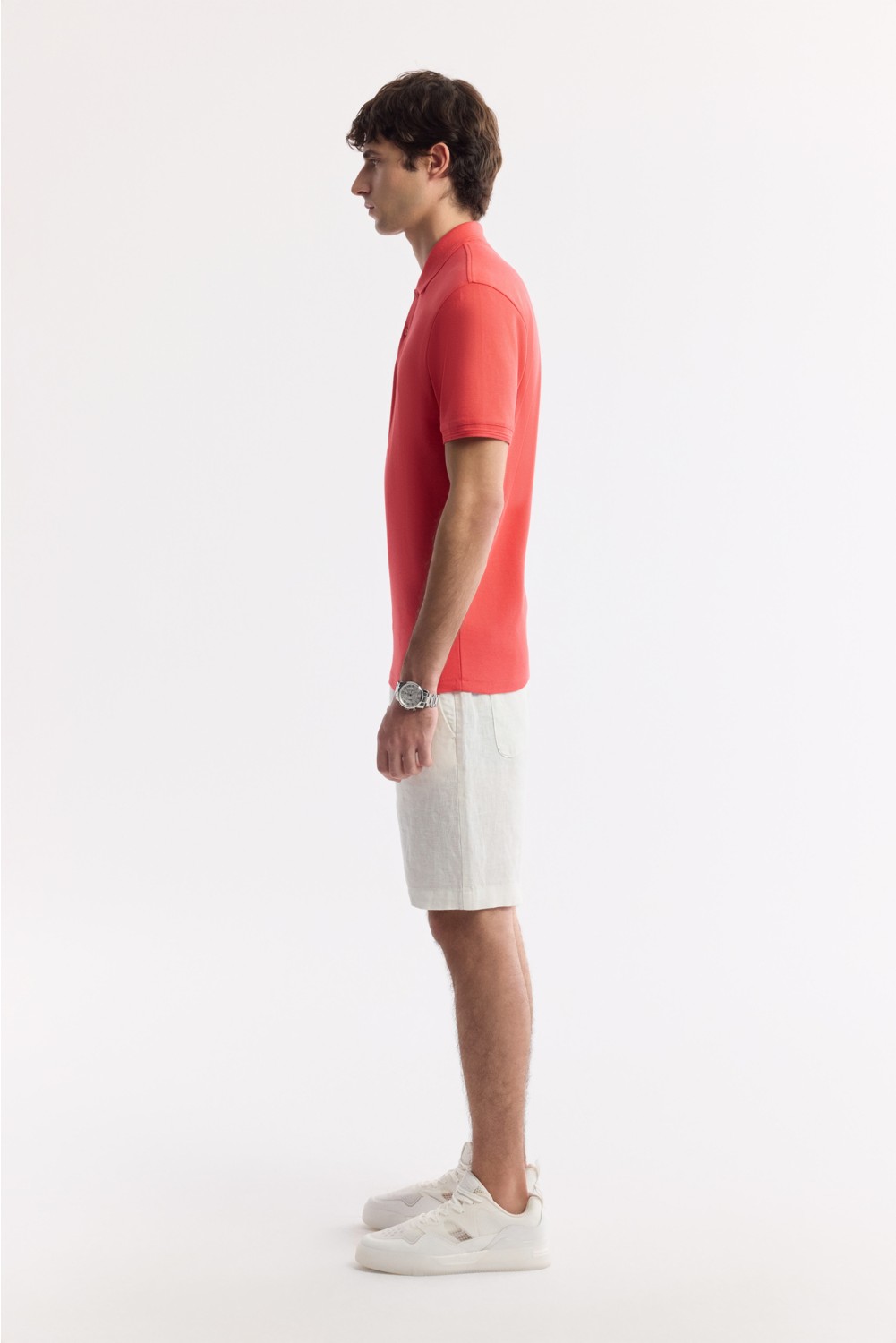 AVVA Erkek Mavi Kıvrılmaz Polo Yaka %100 Pamuk Basic Regular Fit T-Shirt B001032 görsel 8