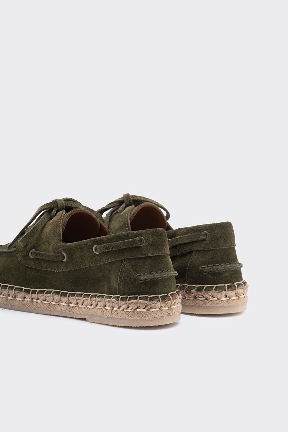 Shoemark Mako Haki Deri Süet Kadın Espadril Makosen görsel 4