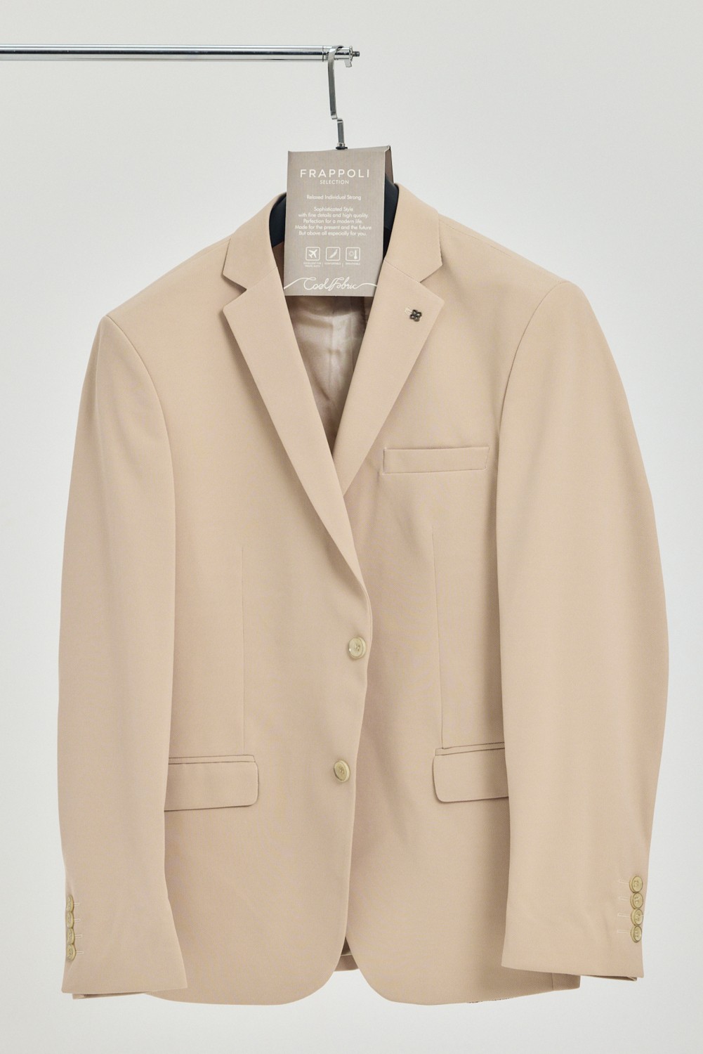 Frappoli Baselna Erkek Kahve Esneyen Likralı Kumaşlı Tam Astarlı Slim Fit Mono Yaka Dar Kesim Blazer Ceket