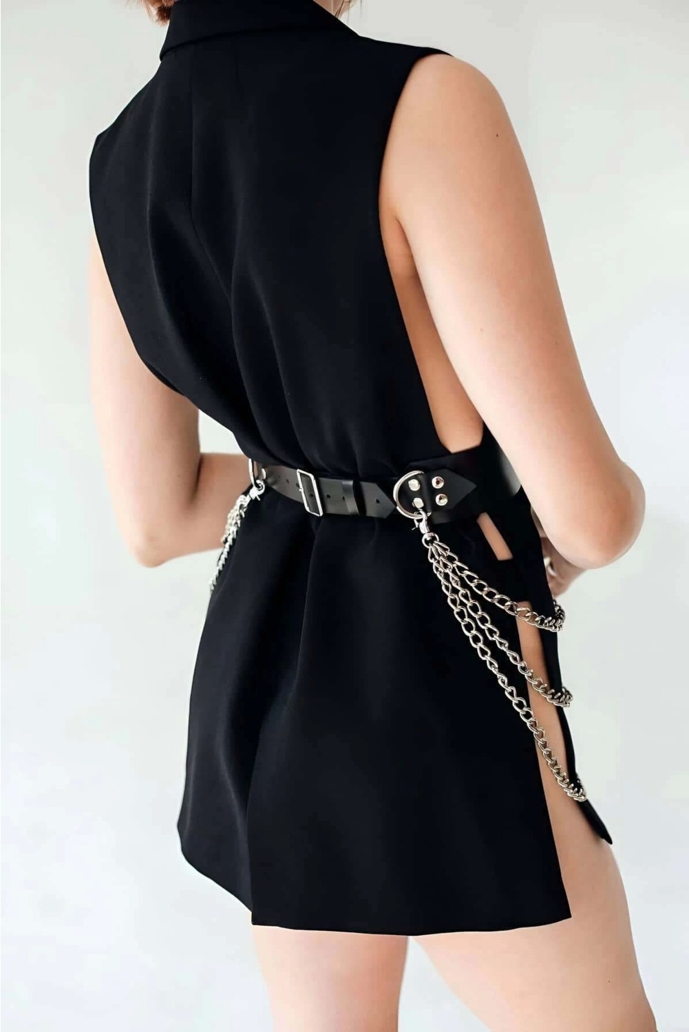 GiyimCity Zincirli Deri Bel Kemer Harness görsel 3