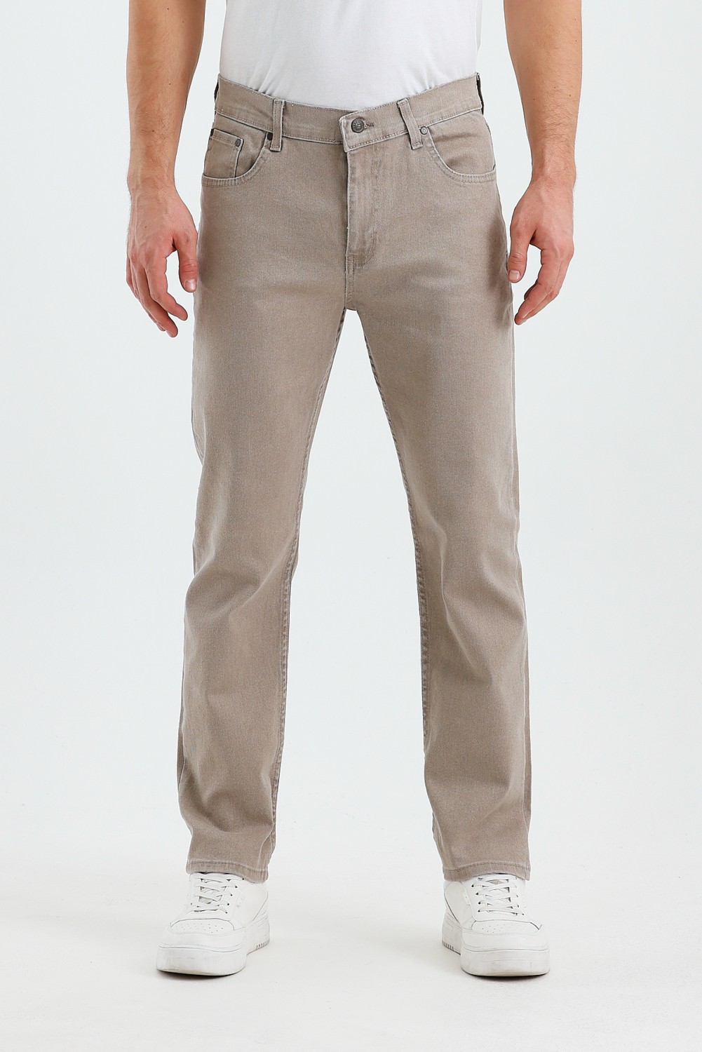 Wkm Erkek Regular Fit Geniş Paça Yüksek Bel Casual Kot Pantolon görsel 2