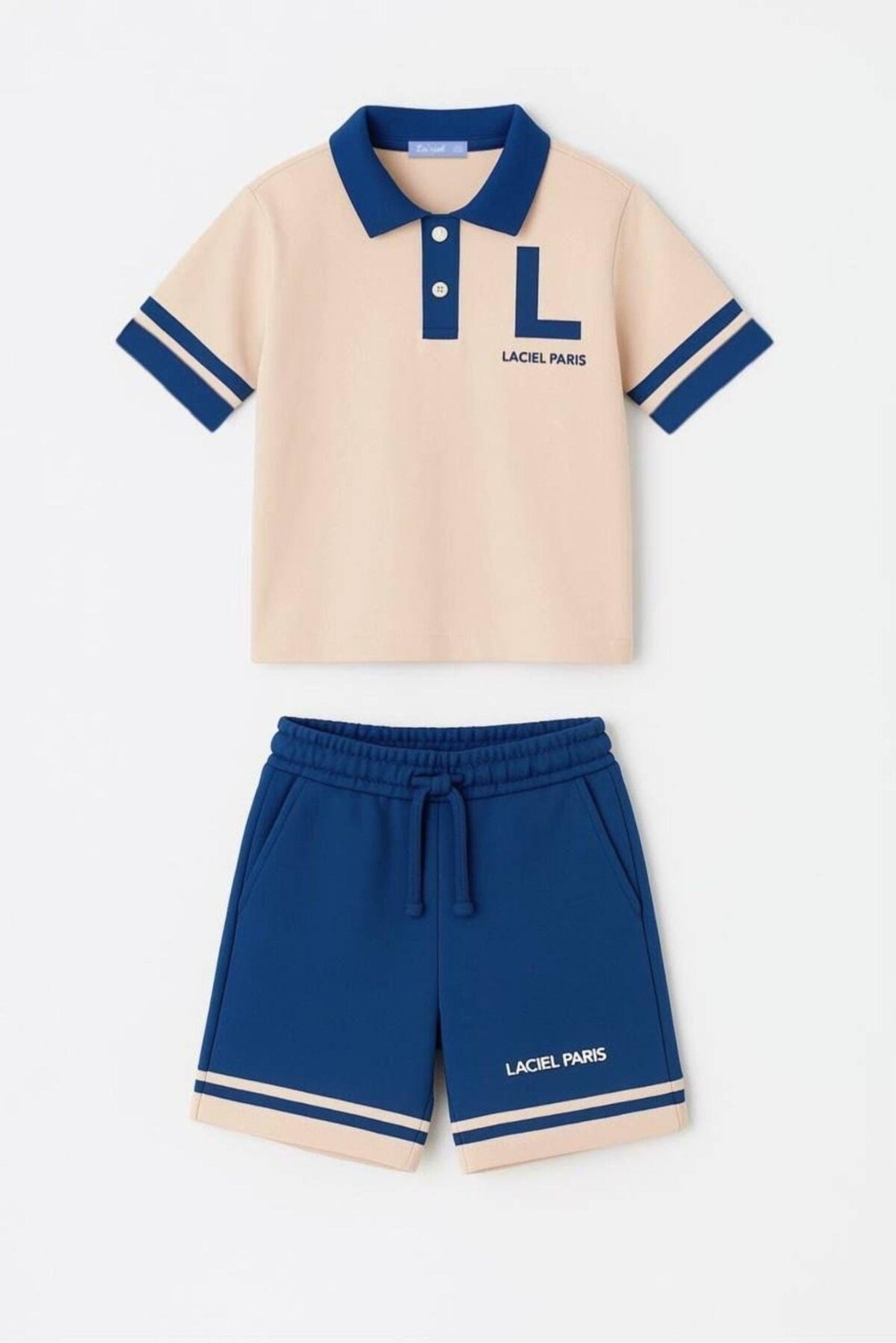 2kids2mom La'ciel Paris Polo Yaka Tshirt ve Şortlu Erkek Çocuk Takım (2-7 Yaş)