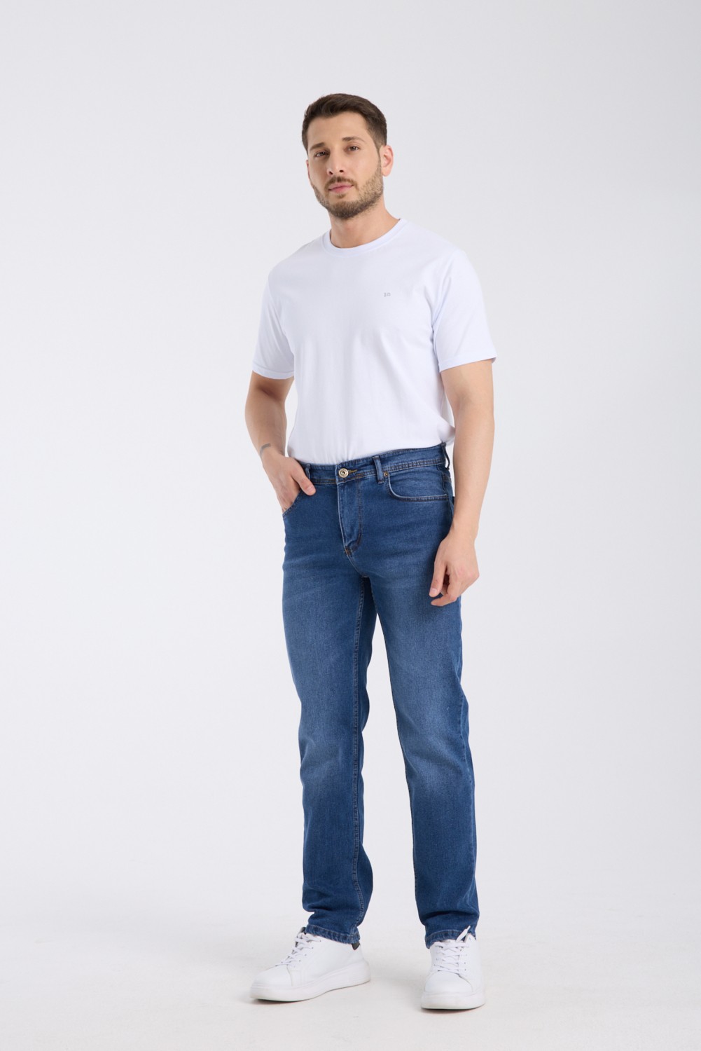 OneZero Erkek Pantolon Regular Fit Yeşil Tint Fermuarlı Rahat Giyim Jeans görsel 5