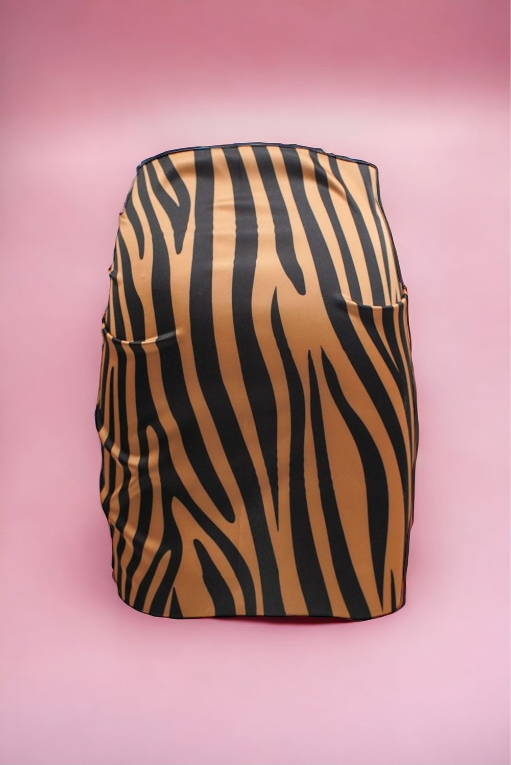 Pistore Bakır Zebra Desenli Kısa Pareo Saten Kadın Plaj Elbisesi Yeni Sezon görsel 3