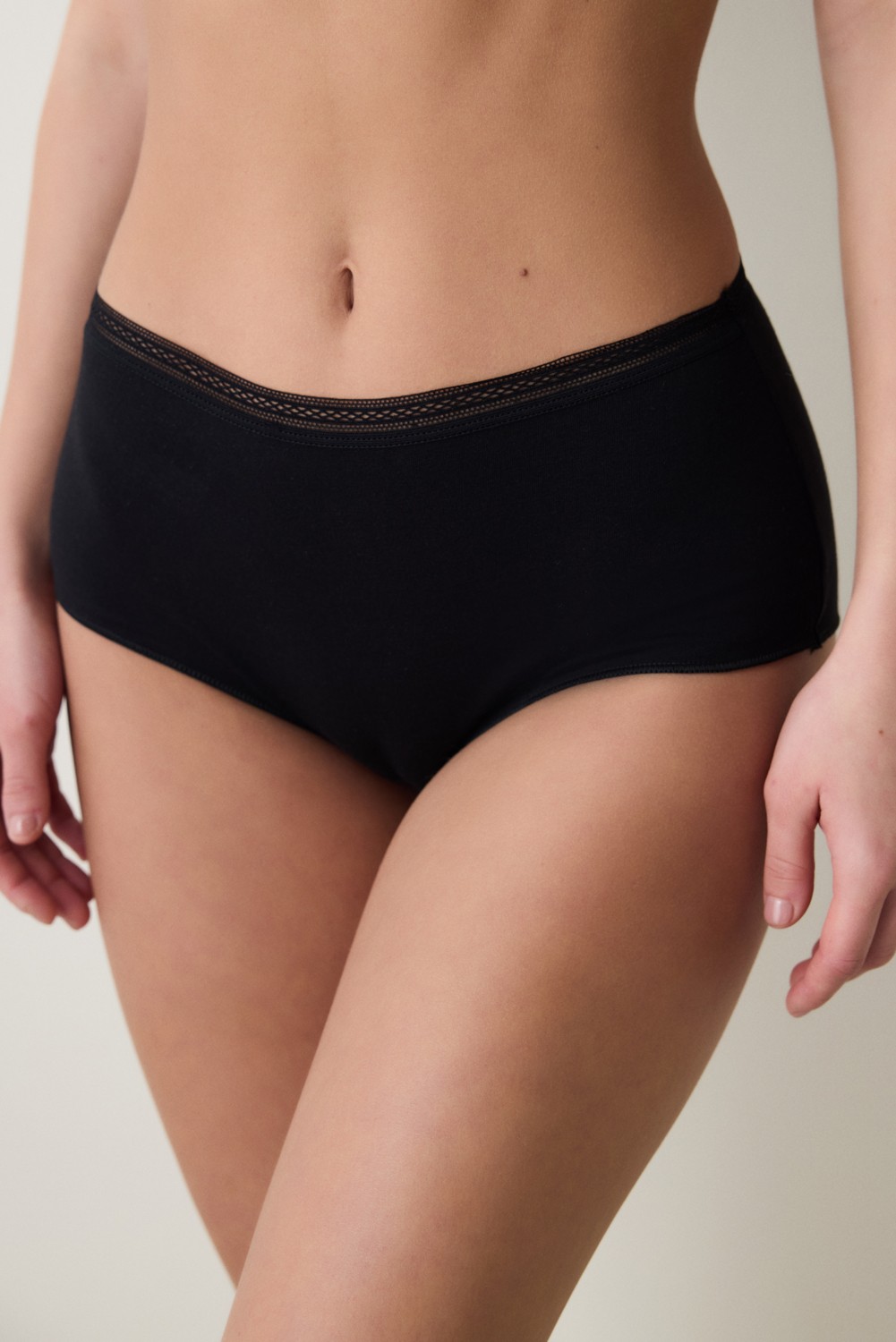 Penti Easy Pamuklu Trim Highwaist Siyah Slip Külot