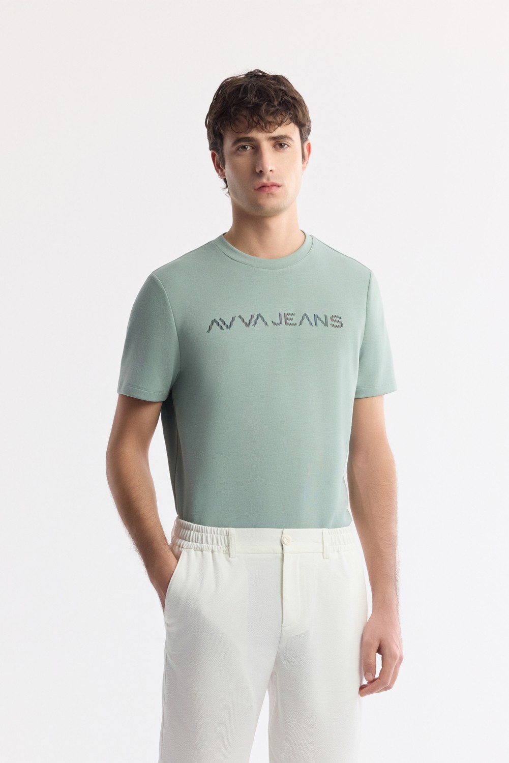 AVVA Erkek Beyaz Yanı Lastikli Gofreli Bi-Stretch Slim Fit Chino Şort A51Y3730 görsel 7