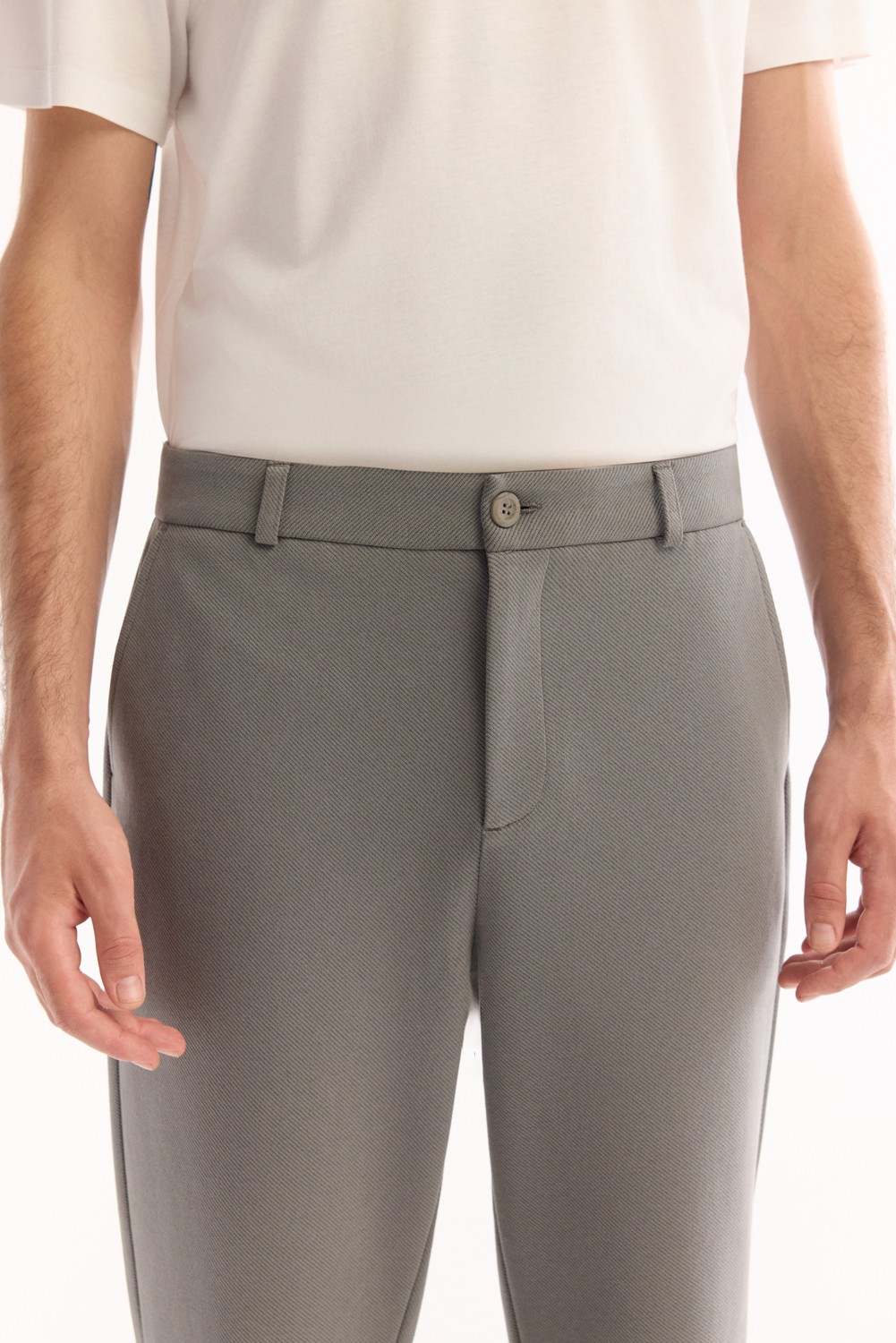 AVVA Erkek Gri-Yeşil Klasik Bel Pamuklu Carrot Fit Pantolon A52Y3061 görsel 5