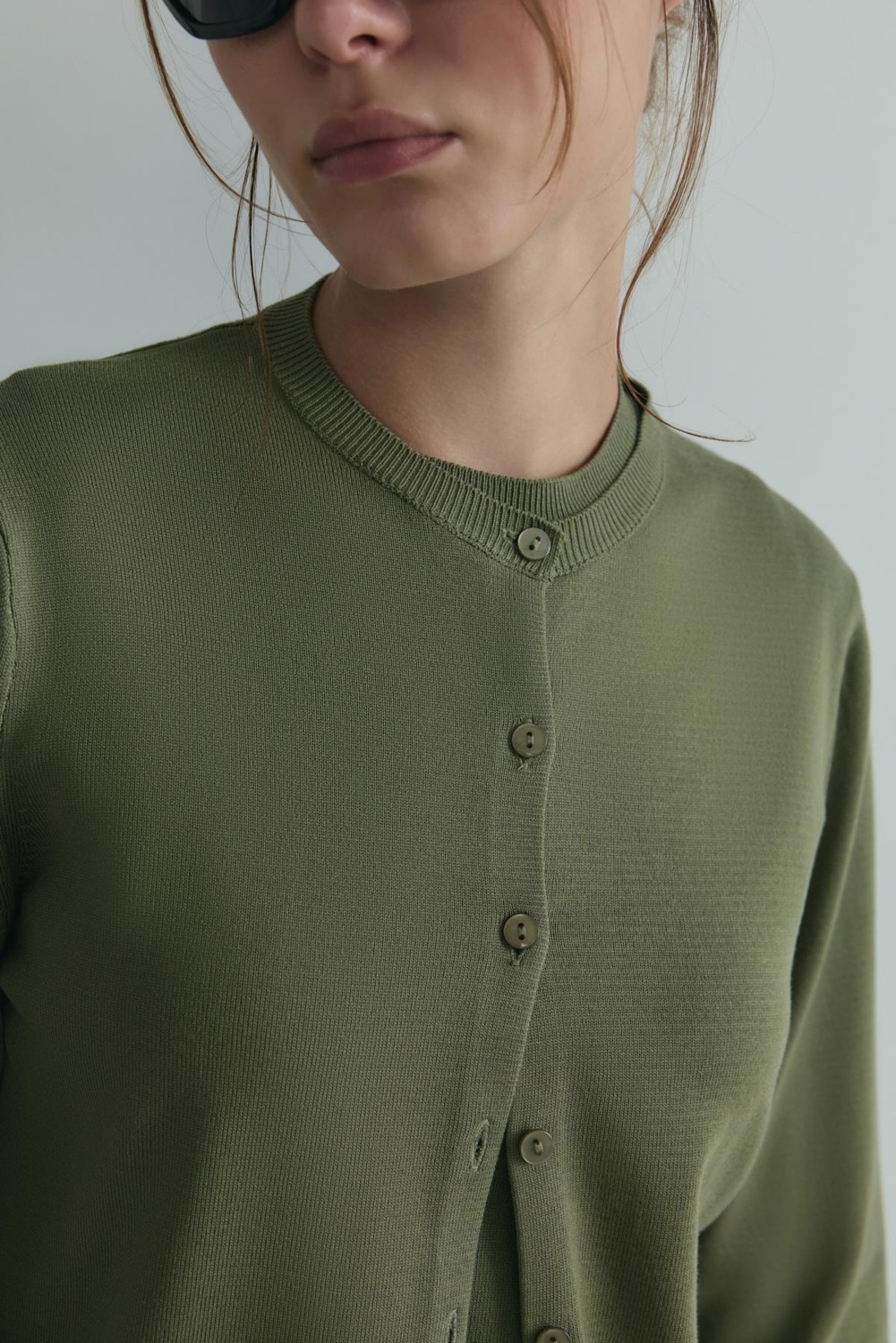 Suud Collection Ekru Lea Triko Hırka görsel 6