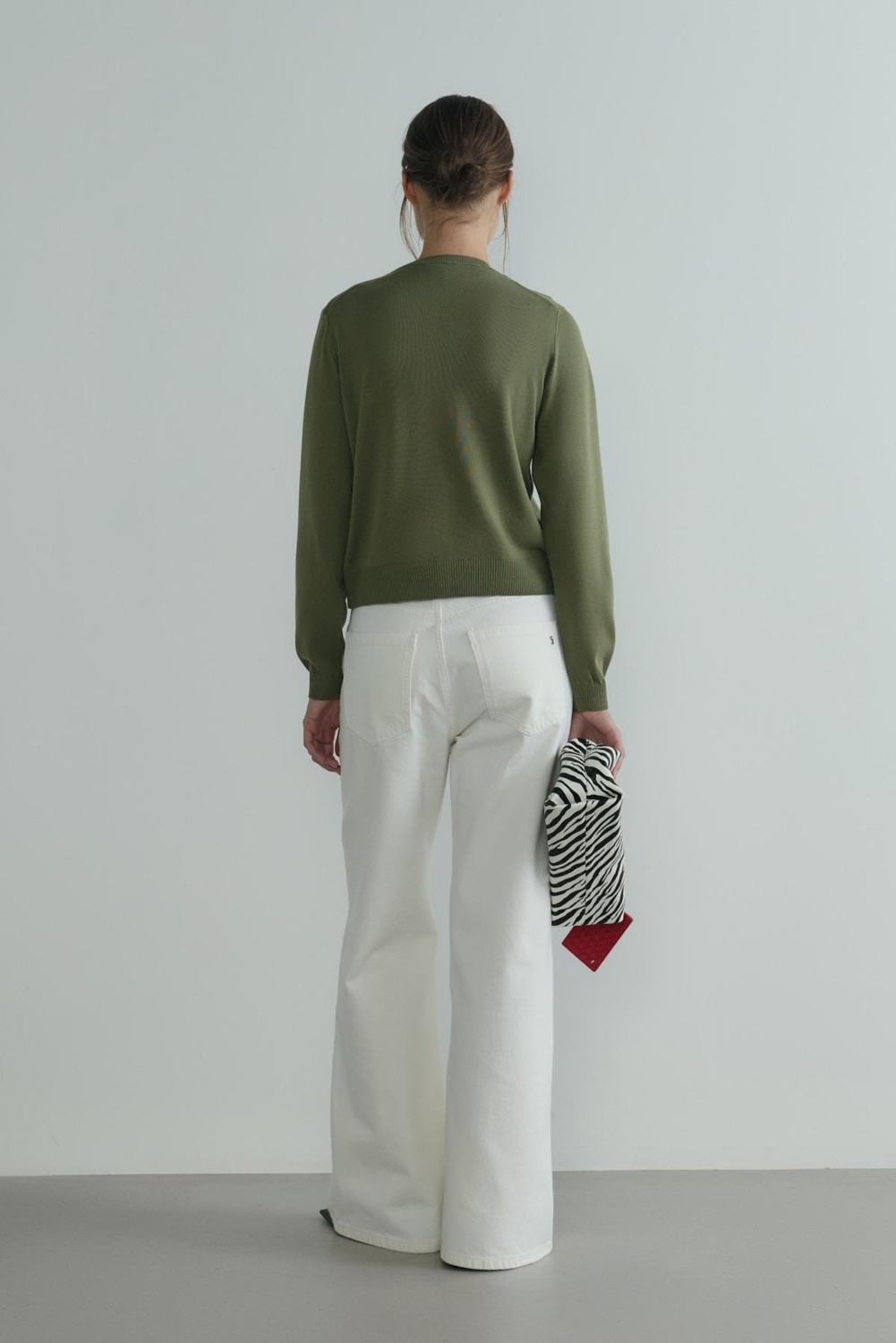 Suud Collection Ekru Lea Triko Hırka görsel 7