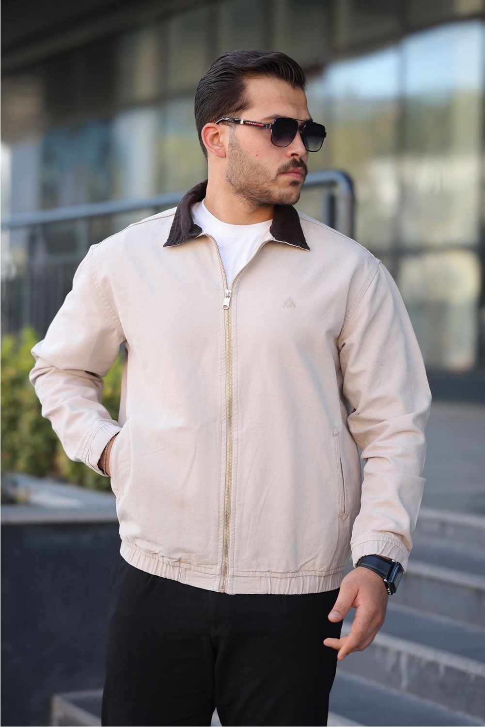 Little Cup Jeans Co Erkek Relaxed Canvas Haki Ceket görsel 2